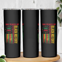 100 Years Of Black History Skinny Tumbler Centennial Milestone Vintage African American Flag