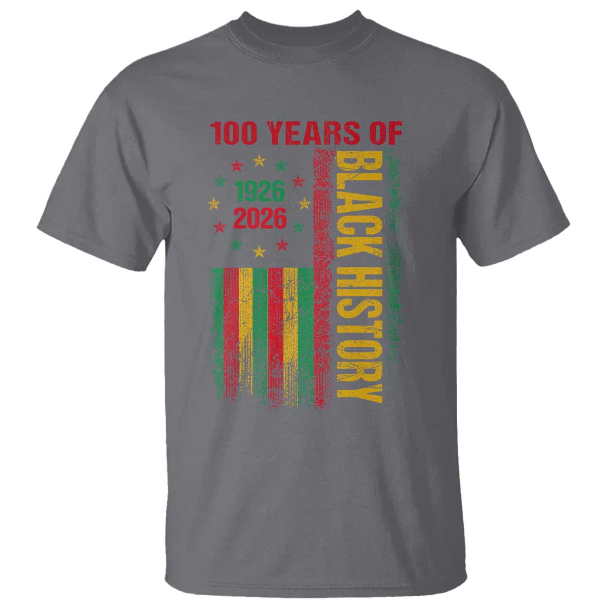 100 Years Of Black History T Shirt Centennial Milestone Vintage African American Flag