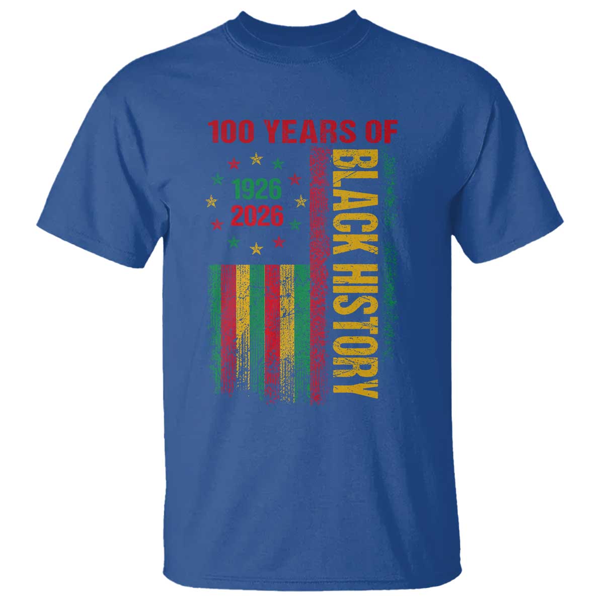 100 Years Of Black History T Shirt Centennial Milestone Vintage African American Flag