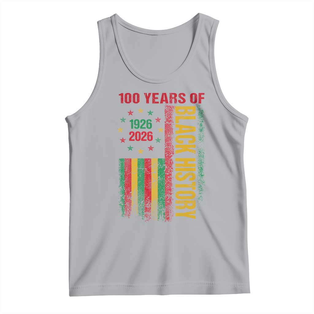 100 Years Of Black History Tank Top Centennial Milestone Vintage African American Flag