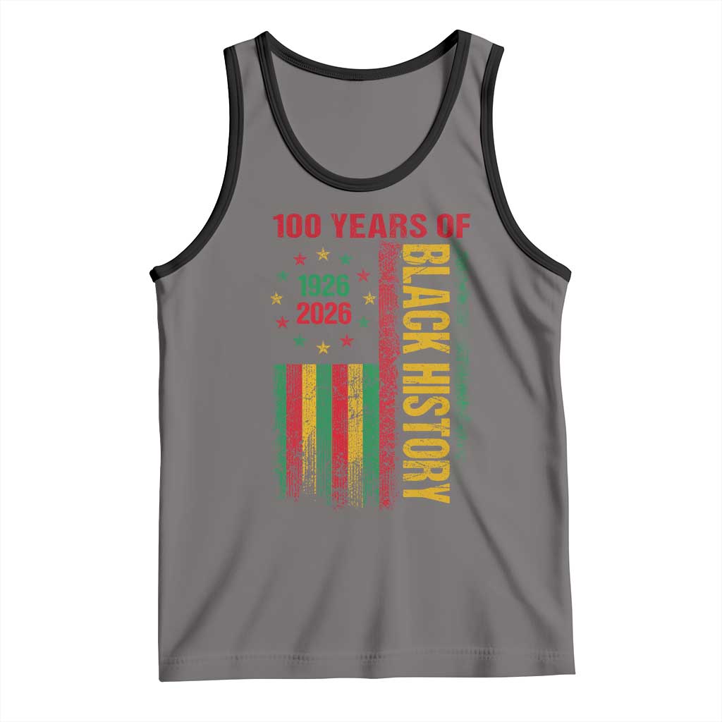 100 Years Of Black History Tank Top Centennial Milestone Vintage African American Flag