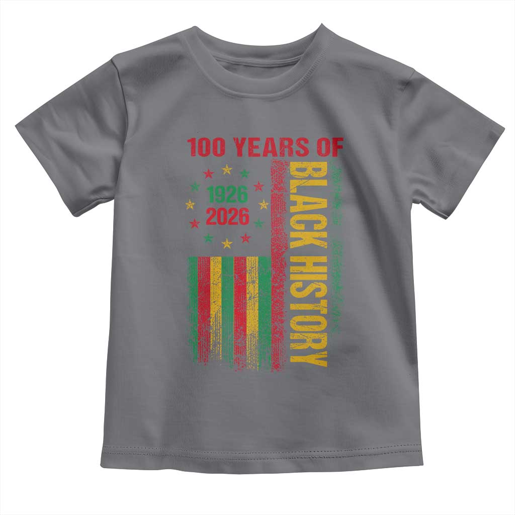 100 Years Of Black History Toddler T Shirt Centennial Milestone Vintage African American Flag