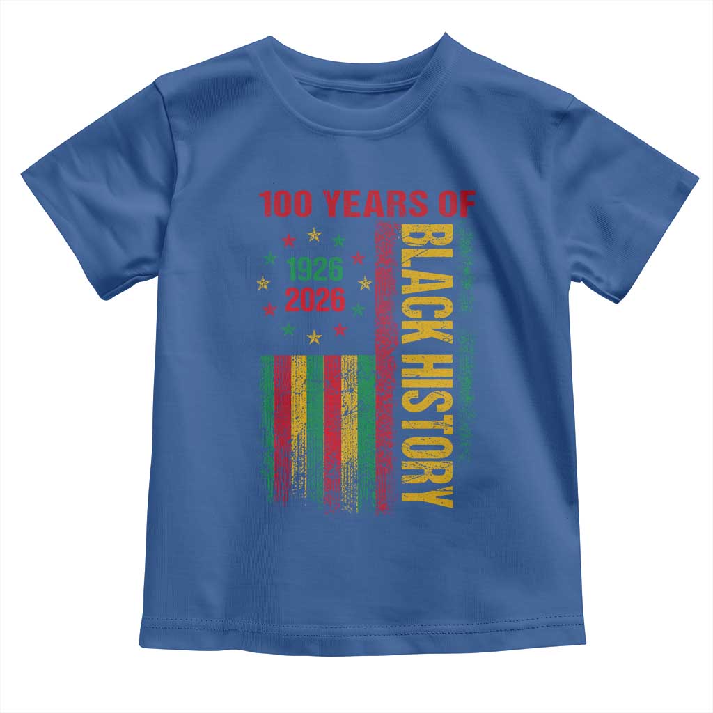 100 Years Of Black History Toddler T Shirt Centennial Milestone Vintage African American Flag