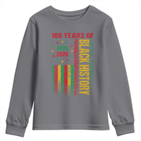 100 Years Of Black History Youth Sweatshirt Centennial Milestone Vintage African American Flag