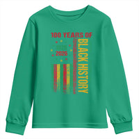 100 Years Of Black History Youth Sweatshirt Centennial Milestone Vintage African American Flag