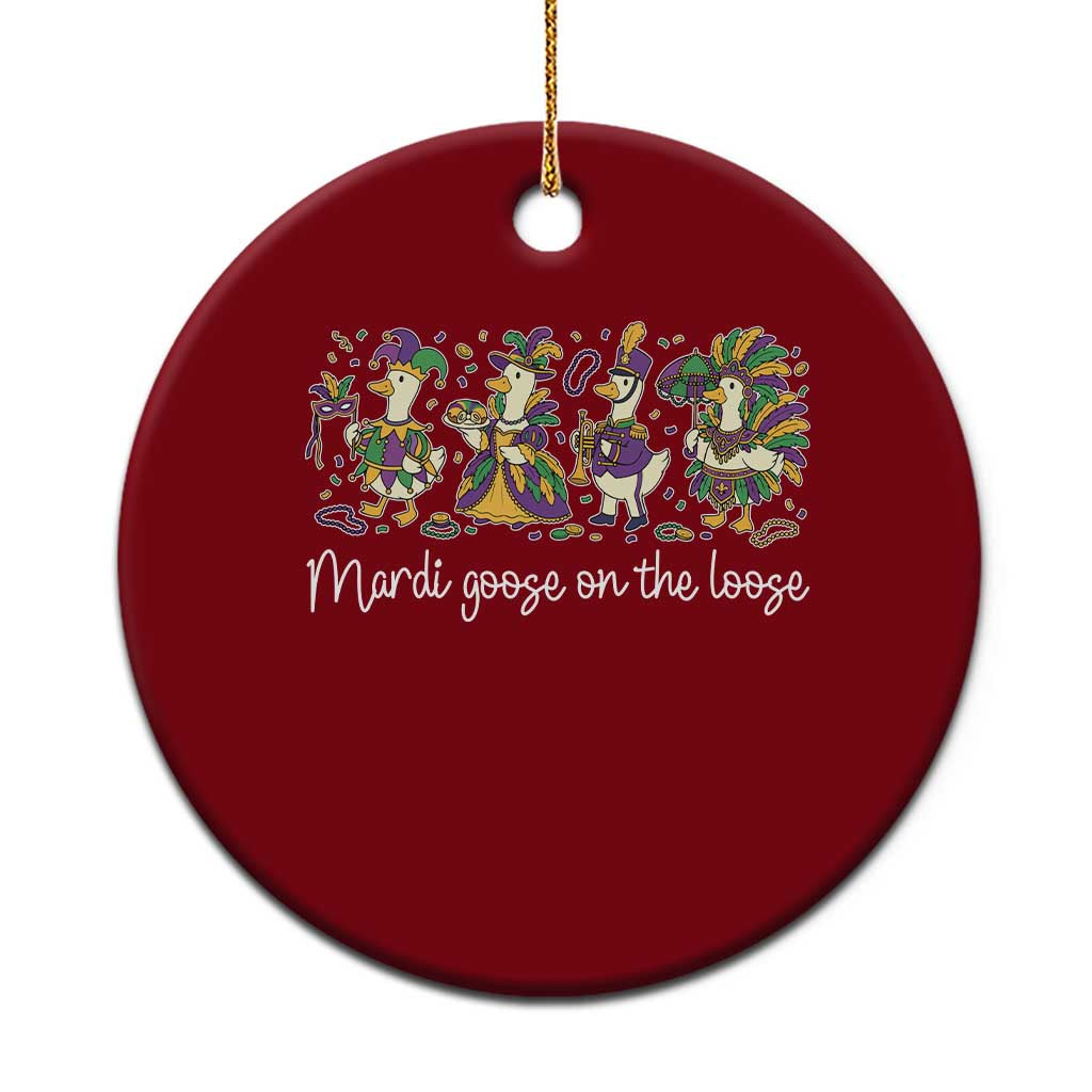 Goose Mardi Gras Ceramic Ornament Funny Mardi Goose On The Loose New Orleans Carnival