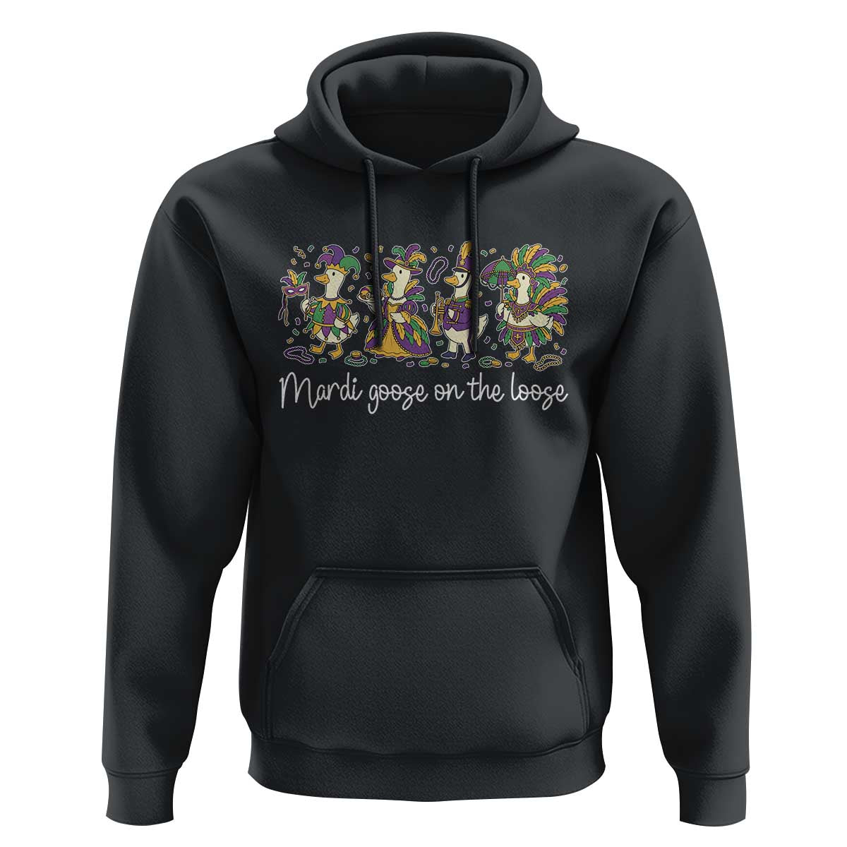 Goose Mardi Gras Hoodie Funny Mardi Goose On The Loose New Orleans Carnival
