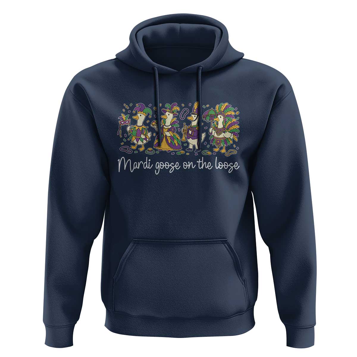 Goose Mardi Gras Hoodie Funny Mardi Goose On The Loose New Orleans Carnival
