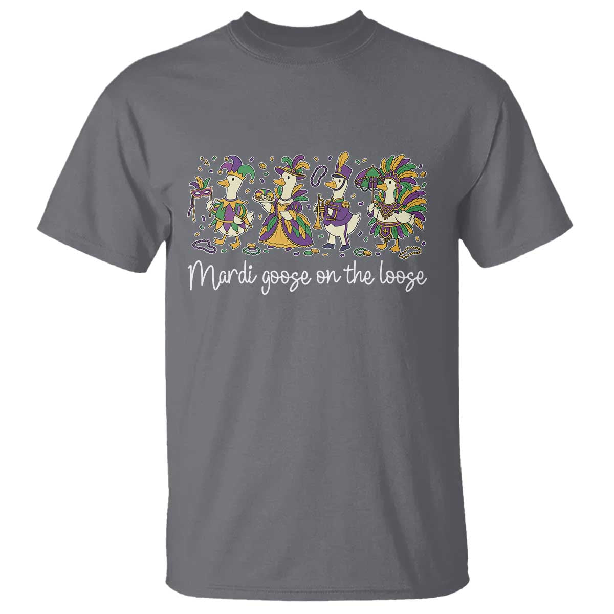 Goose Mardi Gras T Shirt Funny Mardi Goose On The Loose New Orleans Carnival