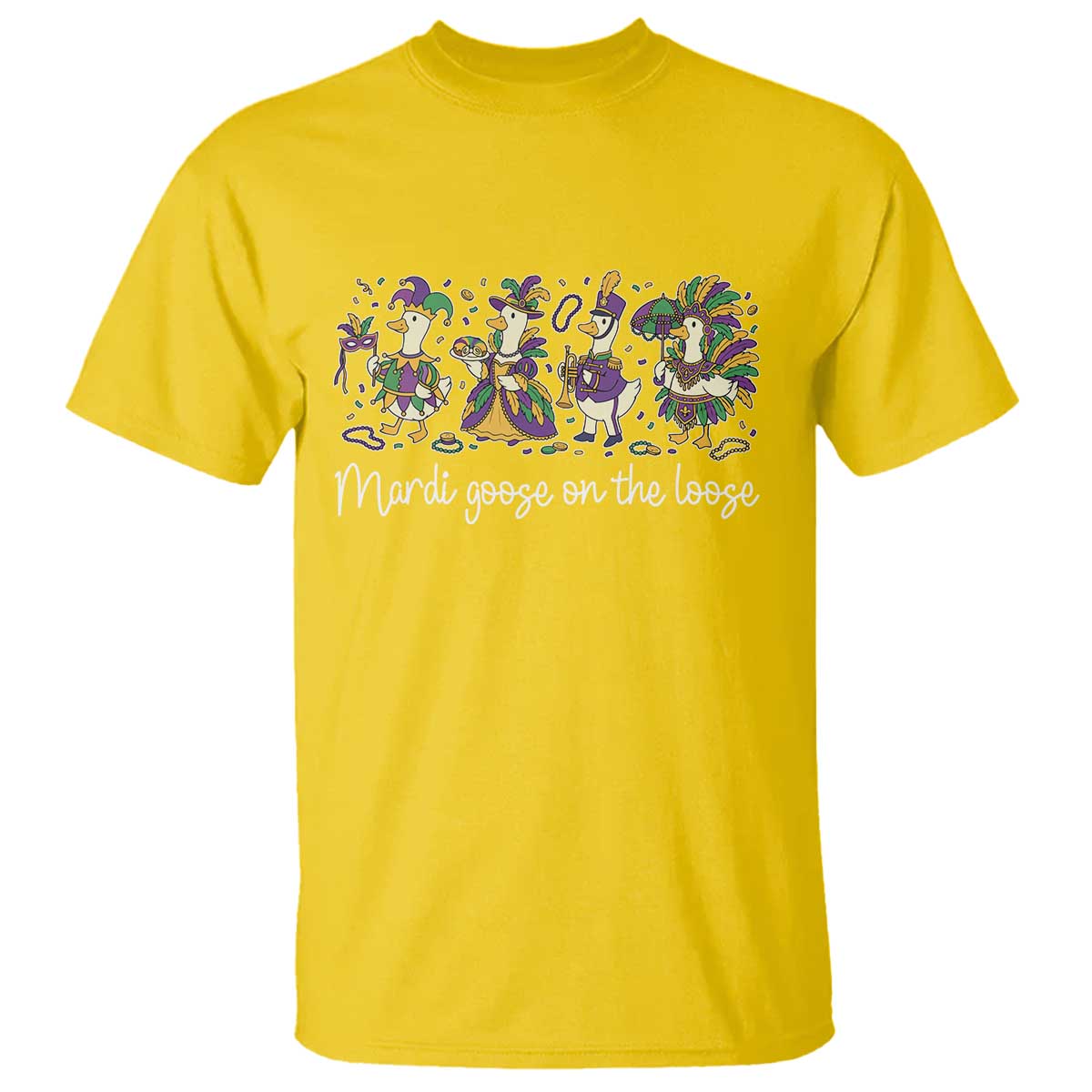 Goose Mardi Gras T Shirt Funny Mardi Goose On The Loose New Orleans Carnival