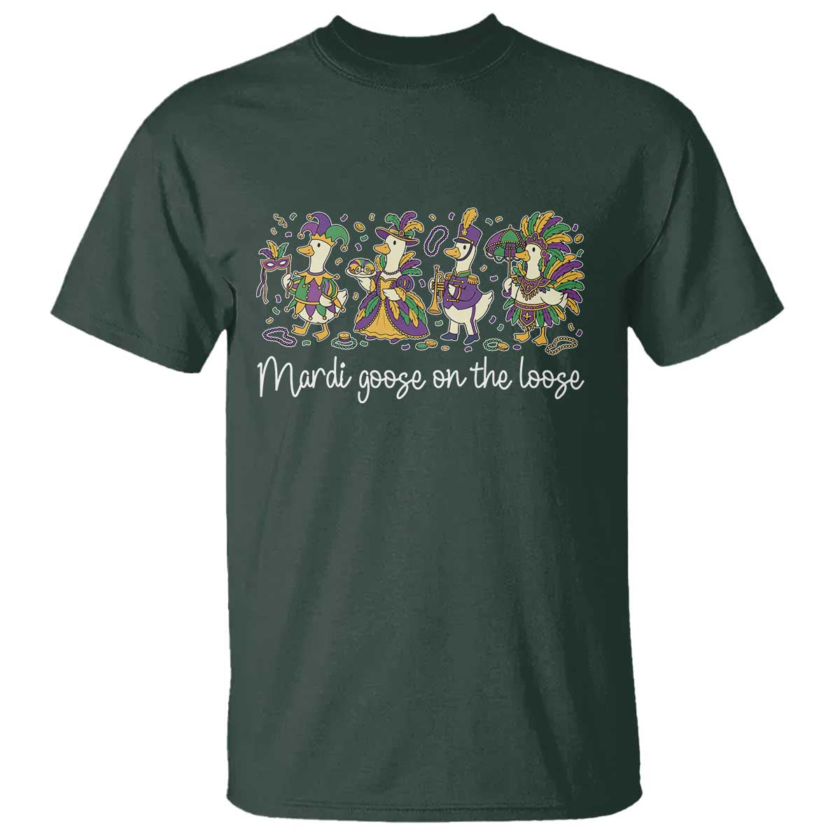 Goose Mardi Gras T Shirt Funny Mardi Goose On The Loose New Orleans Carnival