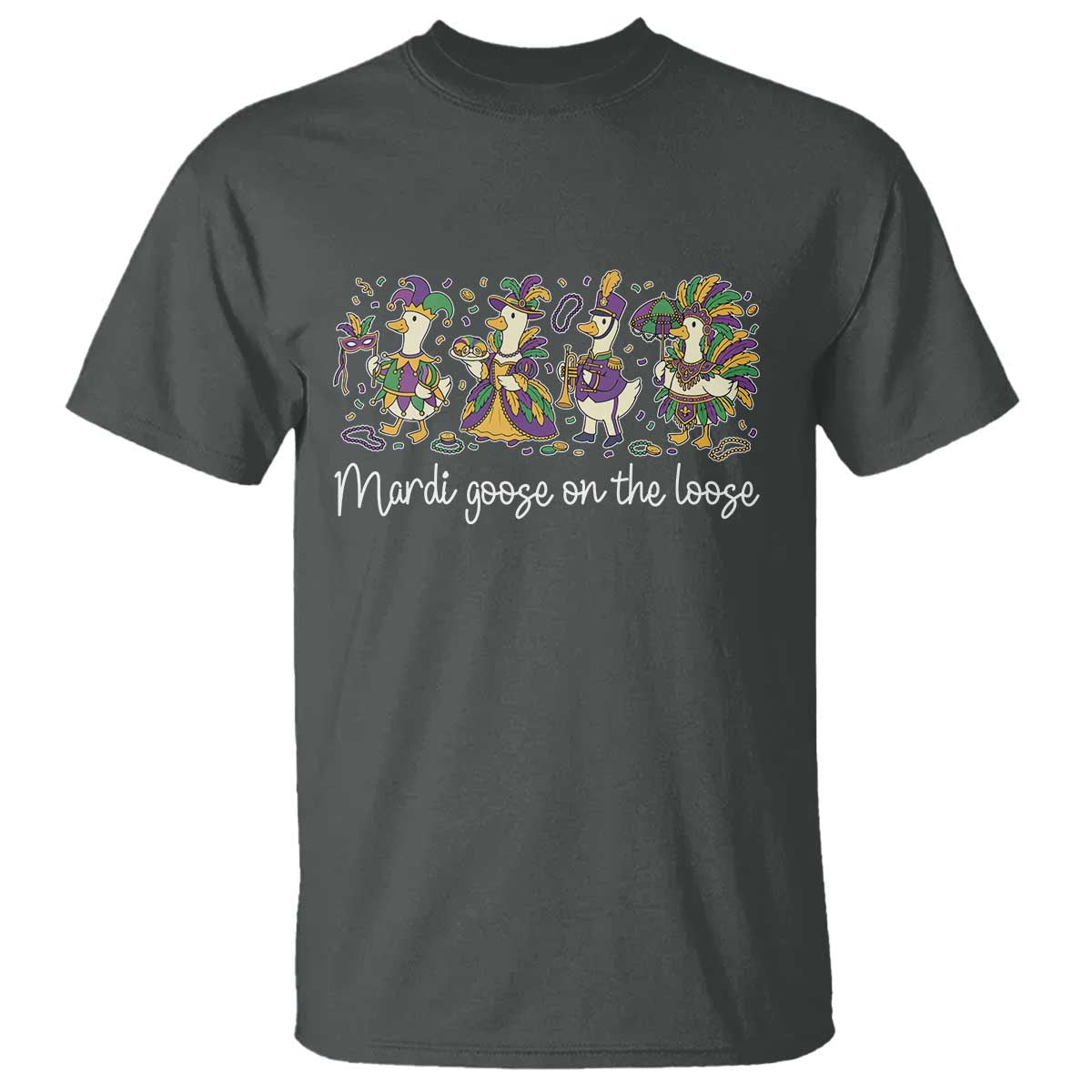 Goose Mardi Gras T Shirt Funny Mardi Goose On The Loose New Orleans Carnival