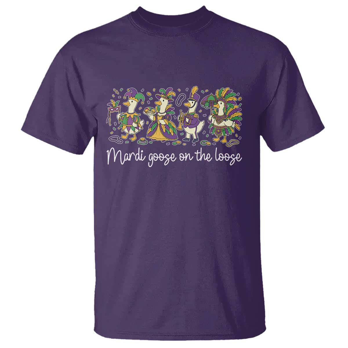 Goose Mardi Gras T Shirt Funny Mardi Goose On The Loose New Orleans Carnival