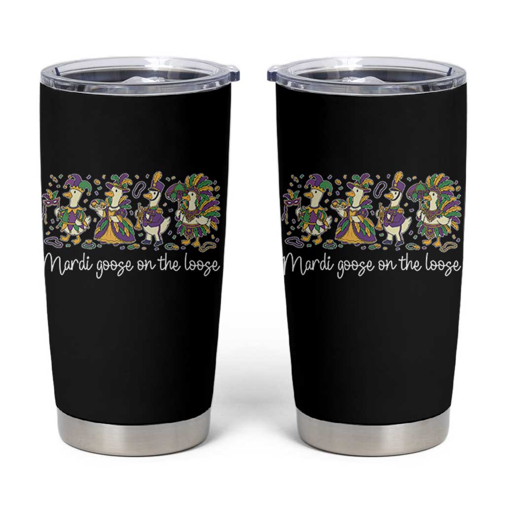 Goose Mardi Gras Tumbler Cup Funny Mardi Goose On The Loose New Orleans Carnival
