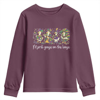 Goose Mardi Gras Youth Sweatshirt Funny Mardi Goose On The Loose New Orleans Carnival