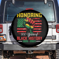 Honoring 100 Years Of Black History Spare Tire Cover Hand Fist Vintage American Flag