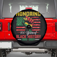 Honoring 100 Years Of Black History Spare Tire Cover Hand Fist Vintage American Flag