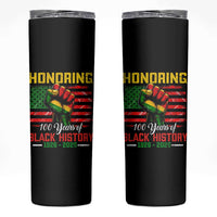 Honoring 100 Years Of Black History Skinny Tumbler Hand Fist Vintage American Flag