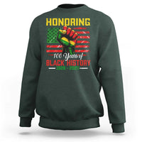 Honoring 100 Years Of Black History Sweatshirt Hand Fist Vintage American Flag