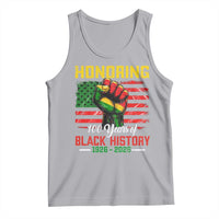 Honoring 100 Years Of Black History Tank Top Hand Fist Vintage American Flag