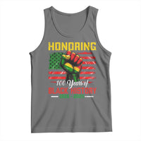 Honoring 100 Years Of Black History Tank Top Hand Fist Vintage American Flag