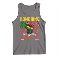 Honoring 100 Years Of Black History Tank Top Hand Fist Vintage American Flag