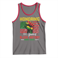 Honoring 100 Years Of Black History Tank Top Hand Fist Vintage American Flag