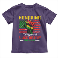 Honoring 100 Years Of Black History Toddler T Shirt Hand Fist Vintage American Flag