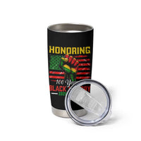 Honoring 100 Years Of Black History Tumbler Cup Hand Fist Vintage American Flag