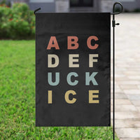 Funny Fuck Ice Protest Resistance Garden Flag Political Retro Alphabet Graphic