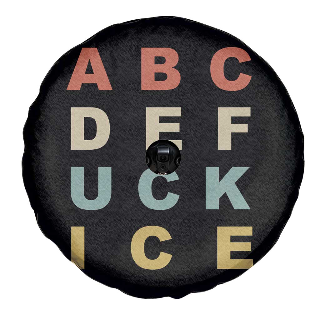 Funny Fuck Ice Protest Resistance Spare Tire Cover Political Retro Alphabet Graphic
