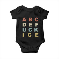 Funny Fuck Ice Protest Resistance Baby Onesie Political Retro Alphabet Graphic