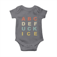 Funny Fuck Ice Protest Resistance Baby Onesie Political Retro Alphabet Graphic