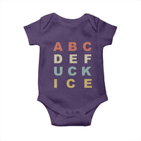 Funny Fuck Ice Protest Resistance Baby Onesie Political Retro Alphabet Graphic