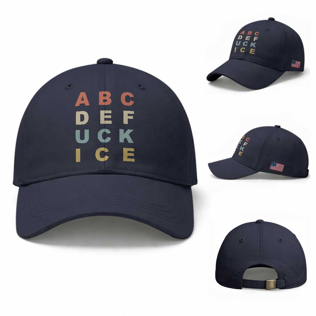 Funny Fuck Ice Protest Resistance Baseball Cap Political Retro Alphabet Graphic