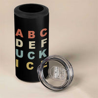 Funny Fuck Ice Protest Resistance 4 in 1 Can Cooler Tumbler Political Retro Alphabet Graphic