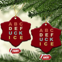 Funny Fuck Ice Protest Resistance Ceramic Ornament Political Retro Alphabet Graphic