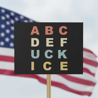 Funny Fuck Ice Protest Resistance Protest Sign Political Retro Alphabet Graphic
