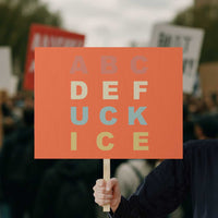 Funny Fuck Ice Protest Resistance Protest Sign Political Retro Alphabet Graphic