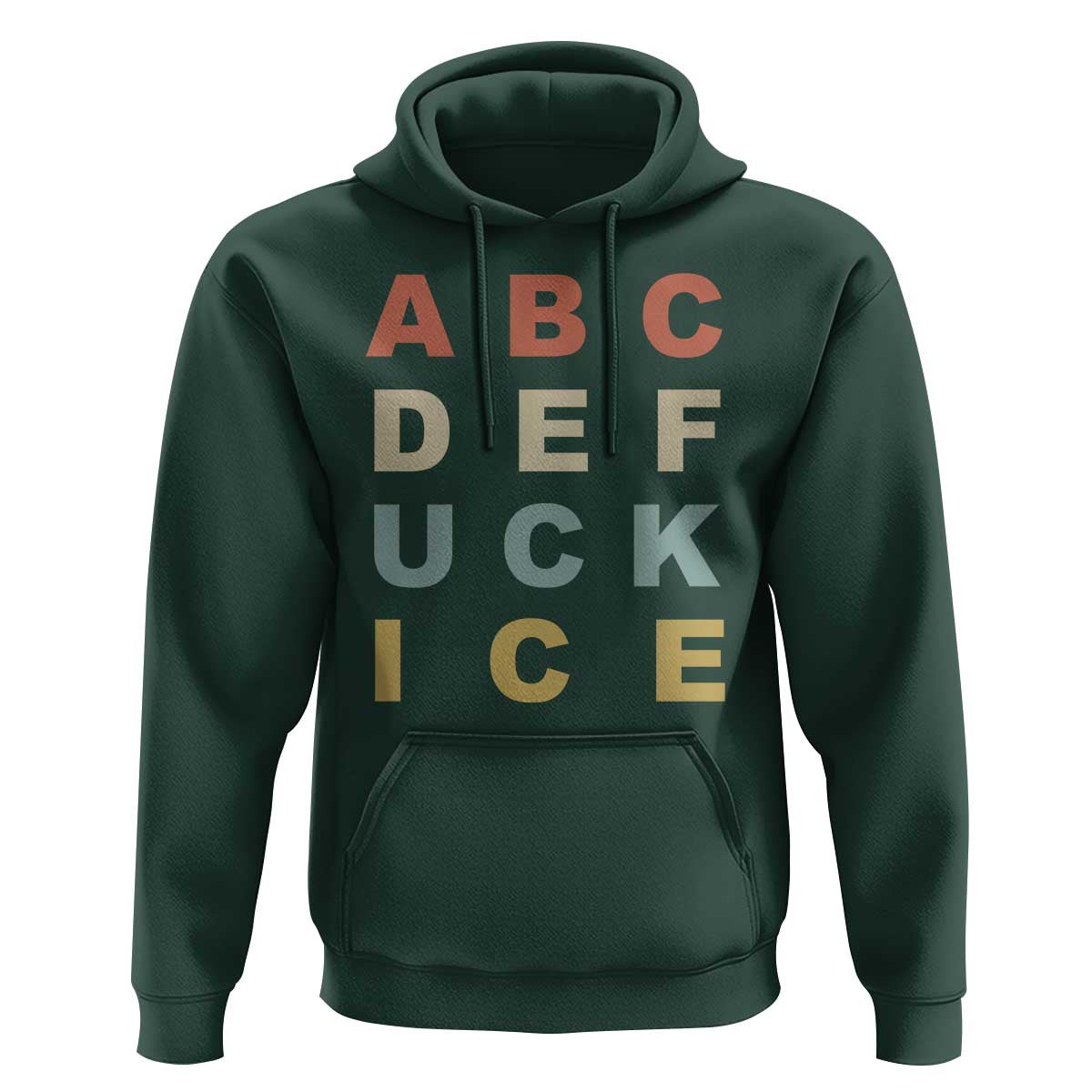 Funny Fuck Ice Protest Resistance Hoodie Political Retro Alphabet Graphic