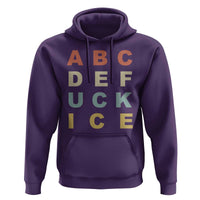Funny Fuck Ice Protest Resistance Hoodie Political Retro Alphabet Graphic
