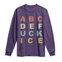 Funny Fuck Ice Protest Resistance Long Sleeve Shirt Political Retro Alphabet Graphic