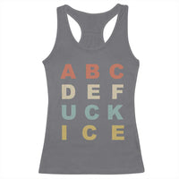 Funny Fuck Ice Protest Resistance Racerback Tank Top Political Retro Alphabet Graphic