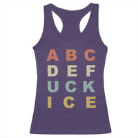 Funny Fuck Ice Protest Resistance Racerback Tank Top Political Retro Alphabet Graphic