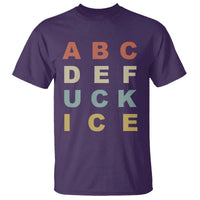 Funny Fuck Ice Protest Resistance T Shirt Political Retro Alphabet Graphic