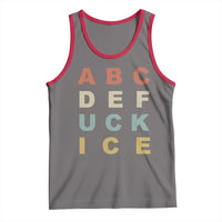 Funny Fuck Ice Protest Resistance Tank Top Political Retro Alphabet Graphic