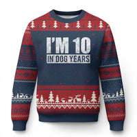 70th Birthday Funny I Am 10 In Dog Years Ugly Christmas Sweater 70 Years Old Gifts