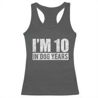 70th Birthday Funny I Am 10 In Dog Years Racerback Tank Top 70 Years Old Gifts