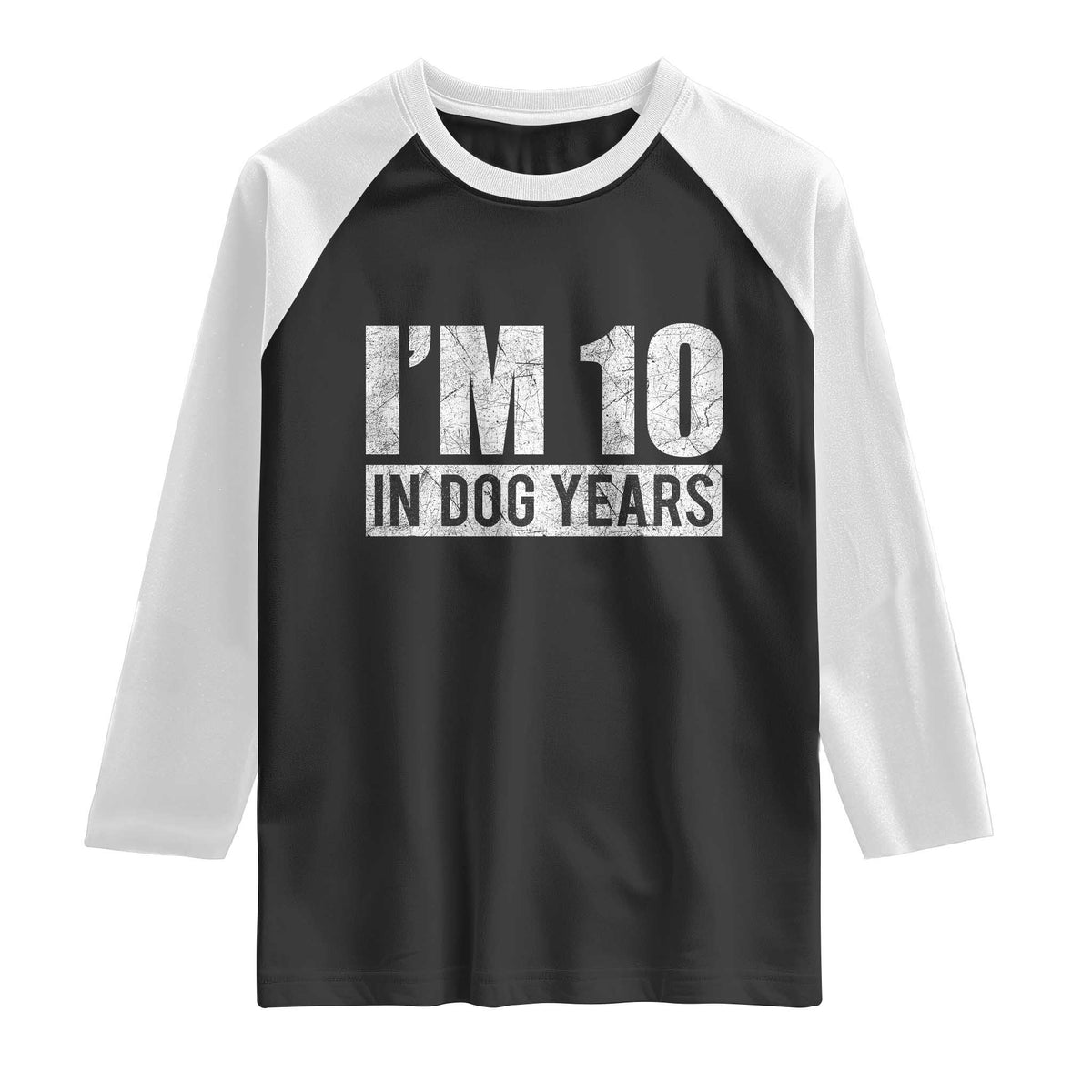 70th Birthday Funny I Am 10 In Dog Years Raglan Shirt 70 Years Old Gifts