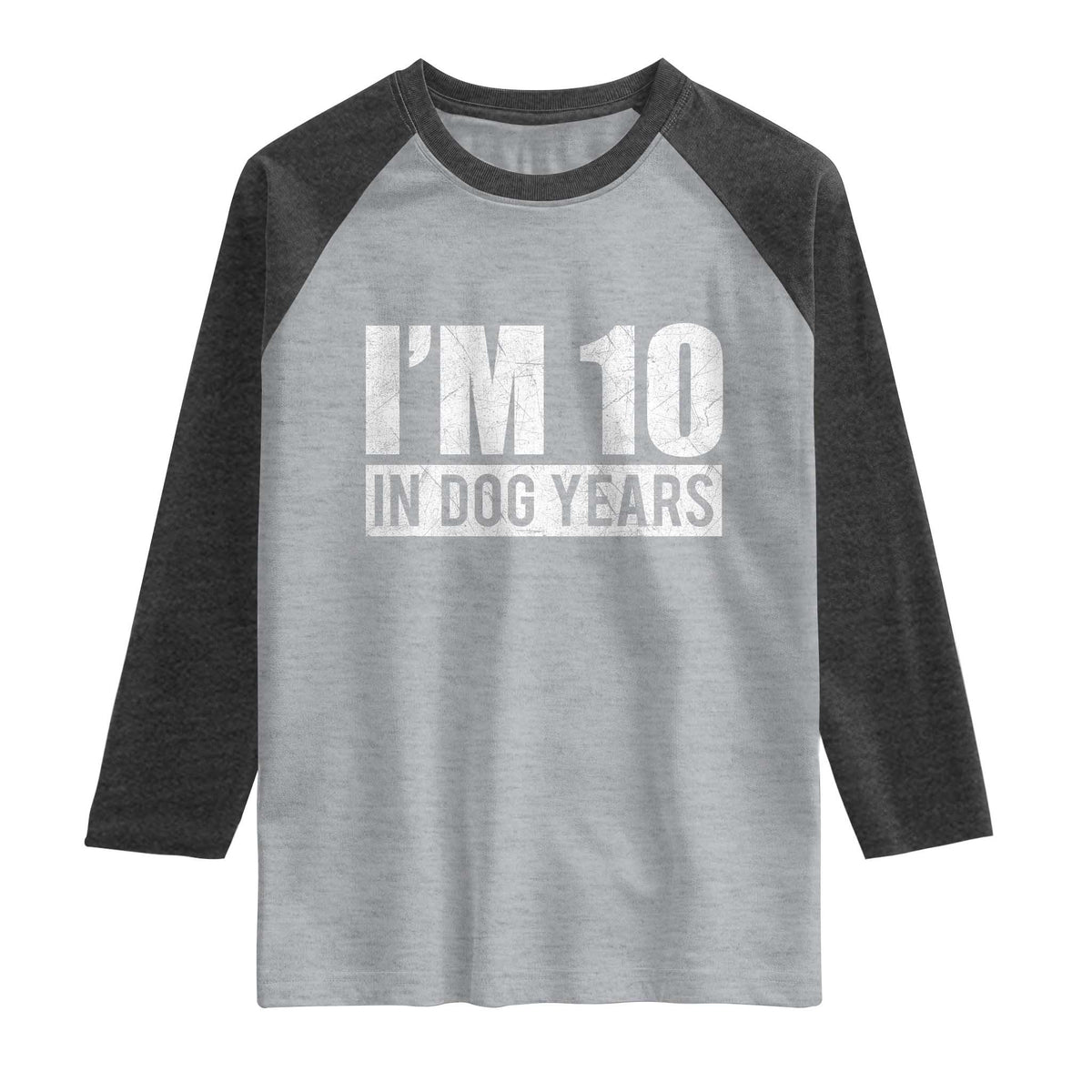 70th Birthday Funny I Am 10 In Dog Years Raglan Shirt 70 Years Old Gifts